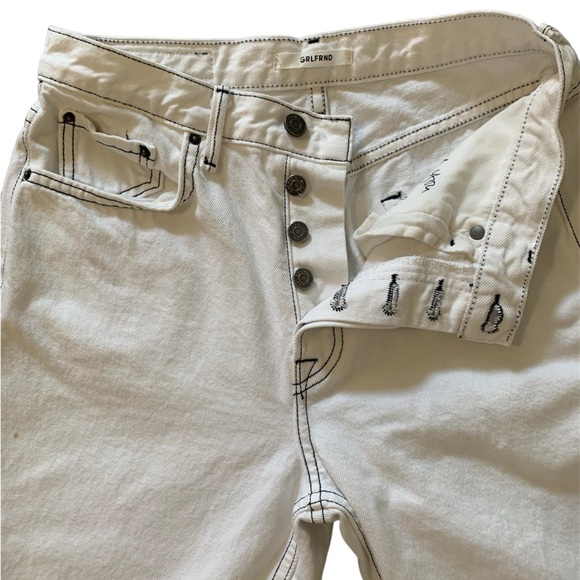 GRLFRND Karolina White Denim Jeans Sz 27-30 Ladies Chromatic Buttonfly - Picture 2 of 6